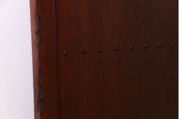 和製アンティーク　ヒノキ材　リメイク　色ガラスレトロモダンな印象の蔵戸　(R-031286)