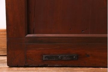 和製アンティーク　ヒノキ材　リメイク　色ガラスレトロモダンな印象の蔵戸　(R-031286)