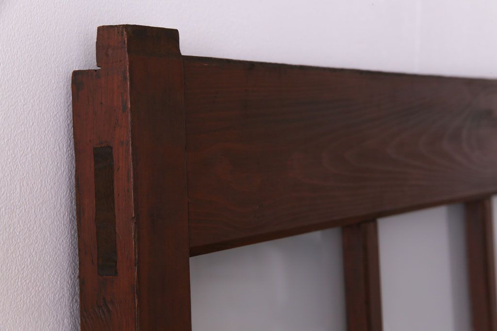 和製アンティーク　ヒノキ材　リメイク　色ガラスレトロモダンな印象の蔵戸　(R-031286)