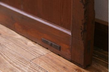 和製アンティーク　ヒノキ材　リメイク　色ガラスレトロモダンな印象の蔵戸　(R-031286)