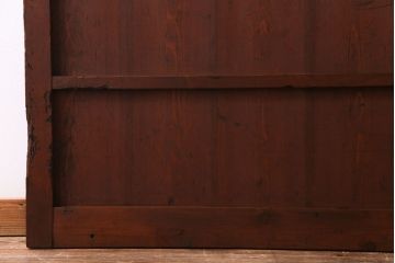 和製アンティーク　ヒノキ材　リメイク　色ガラスレトロモダンな印象の蔵戸　(R-031286)