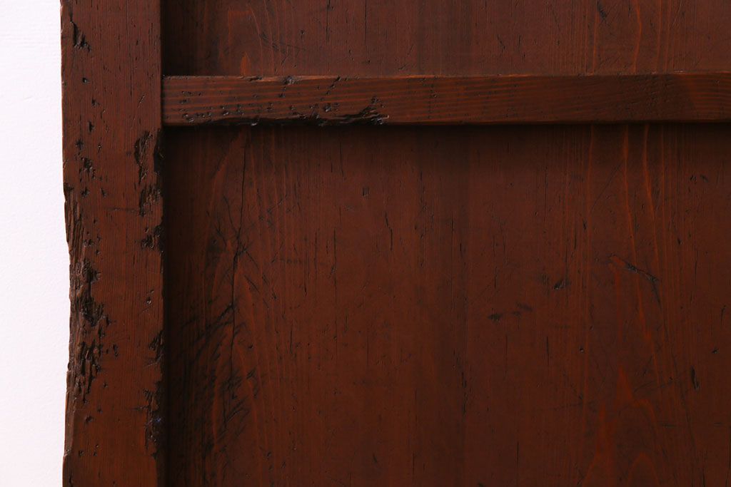 和製アンティーク　ヒノキ材　リメイク　色ガラスレトロモダンな印象の蔵戸　(R-031286)