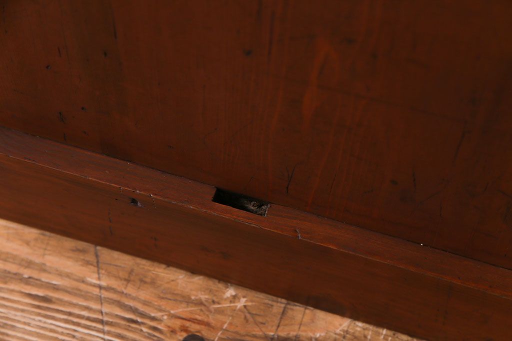 和製アンティーク　ヒノキ材　リメイク　色ガラスレトロモダンな印象の蔵戸　(R-031286)