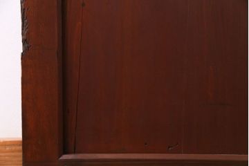 和製アンティーク　ヒノキ材　リメイク　色ガラスレトロモダンな印象の蔵戸(きつね格子、狐格子、建具、引き戸、格子戸、マス目、升目)