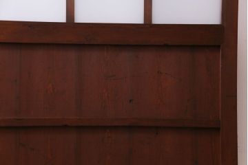 和製アンティーク　ヒノキ材　リメイク　色ガラスレトロモダンな印象の蔵戸(きつね格子、狐格子、建具、引き戸、格子戸、マス目、升目)