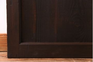 和製アンティーク　ヒノキ材　落ち着きと品のあるガラス入り格子蔵戸(格子戸、建具、引き戸、玄関戸)