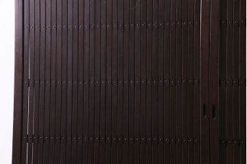 和製アンティーク　ガラス入り　和の風情を演出してくれる平格子戸2枚セット(引き戸、ガラス戸)(1)