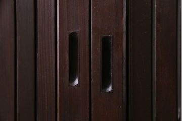 和製アンティーク　ガラス入り　和の風情を演出してくれる平格子戸2枚セット(引き戸、ガラス戸)(1)