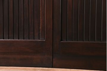 和製アンティーク　ガラス入り　和の風情を演出してくれる平格子戸2枚セット(引き戸、ガラス戸)(1)