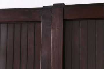 和製アンティーク　ガラス入り　和の風情を演出してくれる平格子戸2枚セット(引き戸、ガラス戸)(1)