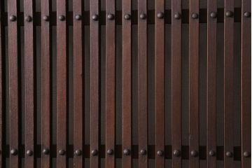 【K様決済用-加工含む】和製アンティーク　明治大正期　ヒノキ材　細い桟が魅力の格子蔵戸(格子戸、引き戸、建具、玄関戸)