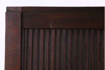 【K様決済用-加工含む】和製アンティーク　明治大正期　ヒノキ材　細い桟が魅力の格子蔵戸(格子戸、引き戸、建具、玄関戸)