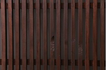 【K様決済用-加工含む】和製アンティーク　明治大正期　ヒノキ材　細い桟が魅力の格子蔵戸(格子戸、引き戸、建具、玄関戸)