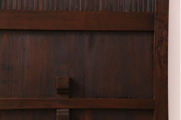 【K様決済用-加工含む】和製アンティーク　明治大正期　ヒノキ材　細い桟が魅力の格子蔵戸(格子戸、引き戸、建具、玄関戸)