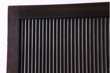 和製アンティーク　ガラス入り　亀の意匠が施された格子蔵戸(引き戸、ガラス戸、建具、玄関戸)