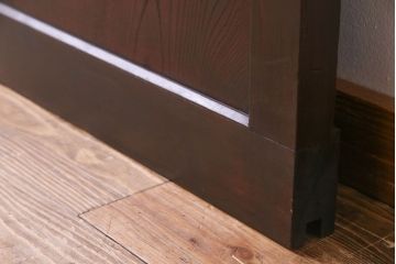 和製アンティーク　明治期　ケヤキ・ヒノキ材　縦桟が目を引く格子蔵戸(格子戸、引き戸、建具、玄関戸)