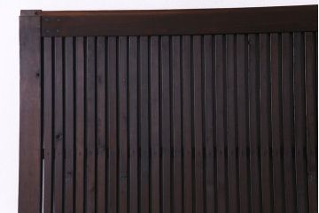 和製アンティーク　明治期　ケヤキ・ヒノキ材　縦桟が目を引く格子蔵戸(格子戸、引き戸、建具、玄関戸)