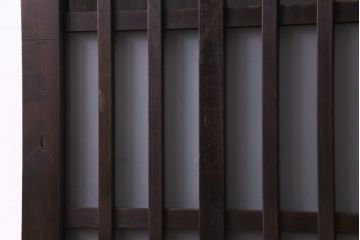 和製アンティーク　ヒノキ材　情緒ある雰囲気づくりにおすすめな大きなガラス入り格子戸(蔵戸、玄関戸)
