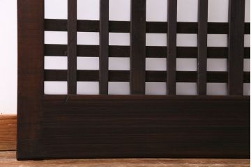 和製アンティーク　ヒノキ材　情緒ある雰囲気づくりにおすすめな大きなガラス入り格子戸(蔵戸、玄関戸)