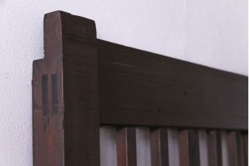 和製アンティーク　ヒノキ材　情緒ある雰囲気づくりにおすすめな大きなガラス入り格子戸(蔵戸、玄関戸)
