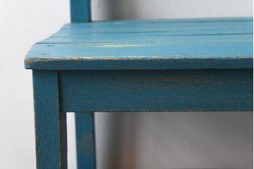ペイント家具　棚付き　インテリアの差し色にもおすすめの木製チェア(キッズチェア、椅子、板座チェア)(R-031305)