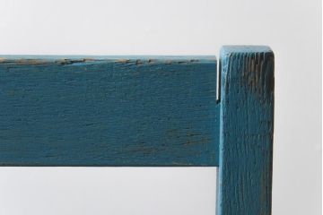 ペイント家具　棚付き　インテリアの差し色にもおすすめの木製チェア(キッズチェア、椅子、板座チェア)(R-031305)