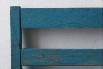 ペイント家具　棚付き　インテリアの差し色にもおすすめの木製チェア(キッズチェア、椅子、板座チェア)(R-031305)