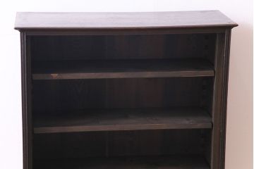 和製アンティーク　ラフジュ工房オリジナルガラス入り　モダンな雰囲気漂う本箱(収納棚、キャビネット)