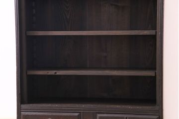 和製アンティーク　ラフジュ工房オリジナルガラス入り　モダンな雰囲気漂う本箱(収納棚、キャビネット)