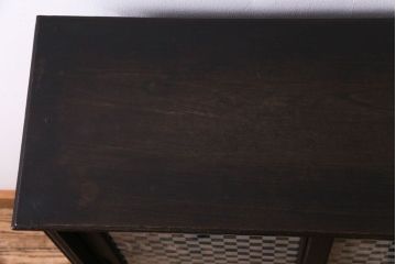 和製アンティーク　ラフジュ工房オリジナルガラス入り　モダンな雰囲気漂う本箱(収納棚、キャビネット)