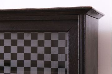 和製アンティーク　ラフジュ工房オリジナルガラス入り　モダンな雰囲気漂う本箱(収納棚、キャビネット)