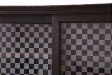 和製アンティーク　ラフジュ工房オリジナルガラス入り　モダンな雰囲気漂う本箱(収納棚、キャビネット)