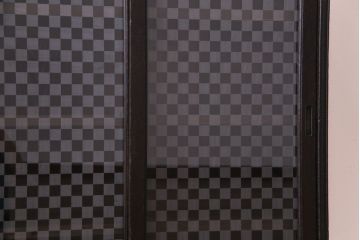 和製アンティーク　ラフジュ工房オリジナルガラス入り　モダンな雰囲気漂う本箱(収納棚、キャビネット)