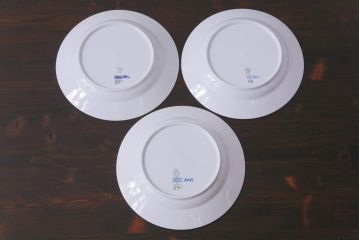 中古　ROYAL COPENHAGEN(ロイヤルコペンハーゲン)　ブルーフルーテッド　ハーフレース　プレート3枚セット(皿、洋食器)(定価約6万5千円)