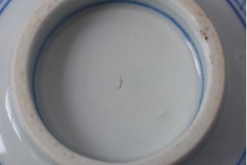 古民具・骨董　幕末明治期　大きく描かれた文様が目を引く蓋付茶碗(和食器)2客セット(1)