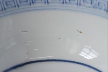 古民具・骨董　幕末明治期　大きく描かれた文様が目を引く蓋付茶碗(和食器)2客セット(2)
