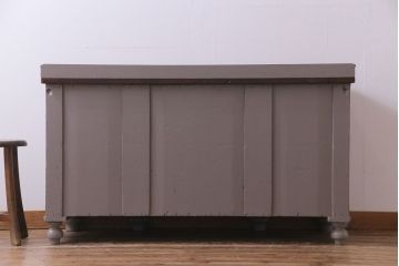 ペイント家具　メープル材　上品な木目が印象的なフランスアンティークの両袖デスク(机、在宅ワーク、在宅用作業台、ワークデスク)