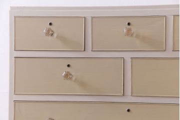 ペイント家具　ガラス取っ手がおしゃれなフレンチナチュラルのチェスト(引き出し)