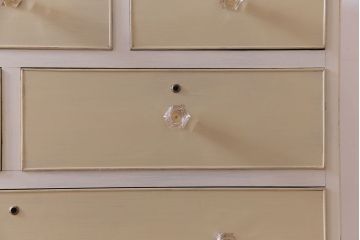 ペイント家具　ガラス取っ手がおしゃれなフレンチナチュラルのチェスト(引き出し)