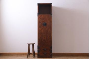 中古　岩谷堂箪笥　特注品　激レア　ローデスクとしても使える縦型収納棚(戸棚、キャビネット)