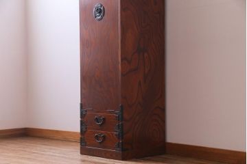 中古　岩谷堂箪笥　特注品　激レア　ローデスクとしても使える縦型収納棚(戸棚、キャビネット)