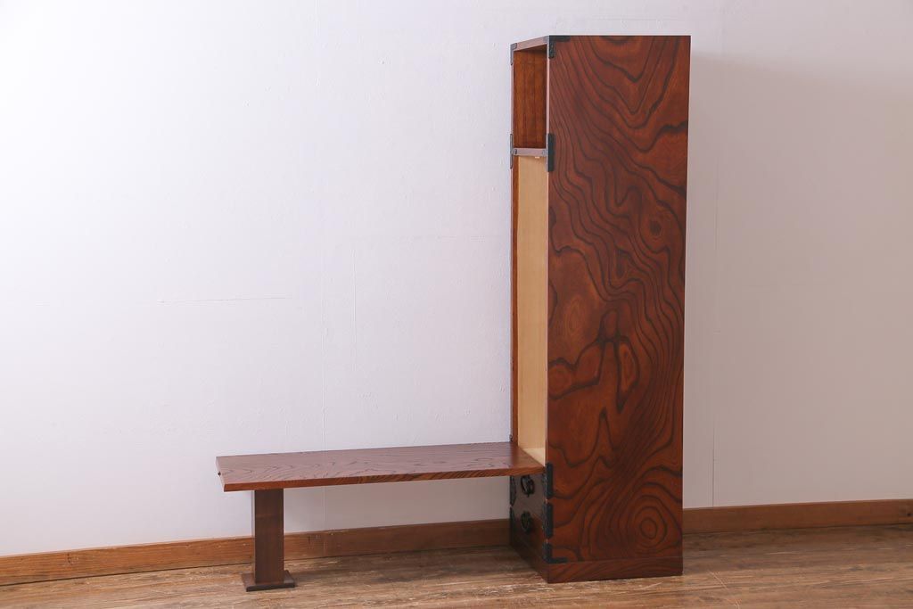 中古　岩谷堂箪笥　特注品　激レア　ローデスクとしても使える縦型収納棚(戸棚、キャビネット)