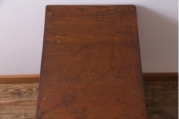 レトロ家具　昭和レトロ　ナラ材　味わい深い風合いが魅力の作業台付きサイドチェスト(サイドキャビネット)