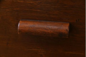 レトロ家具　昭和レトロ　ナラ材　味わい深い風合いが魅力の作業台付きサイドチェスト(サイドキャビネット)