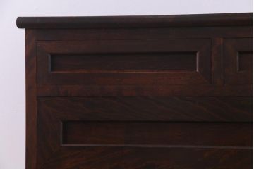 中古　松本民芸家具　リメイク　深みのある色合いがシックなチェスト(ローチェスト、リビングボード、引き出し)