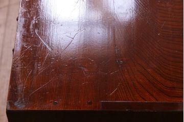 アンティーク家具　和製アンティーク　三方ケヤキ材　漆塗り　両面使いができる上品な小引き出し