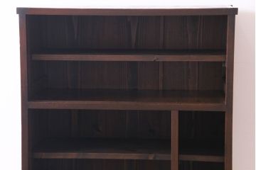 アンティーク家具　和製アンティーク　大正期　ケヤキ材　モールガラス　味わい感じる佇まいがお洒落な収納棚(戸棚、キャビネット)