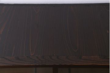 アンティーク家具　和製アンティーク　大正期　ケヤキ材　モールガラス　味わい感じる佇まいがお洒落な収納棚(戸棚、キャビネット)