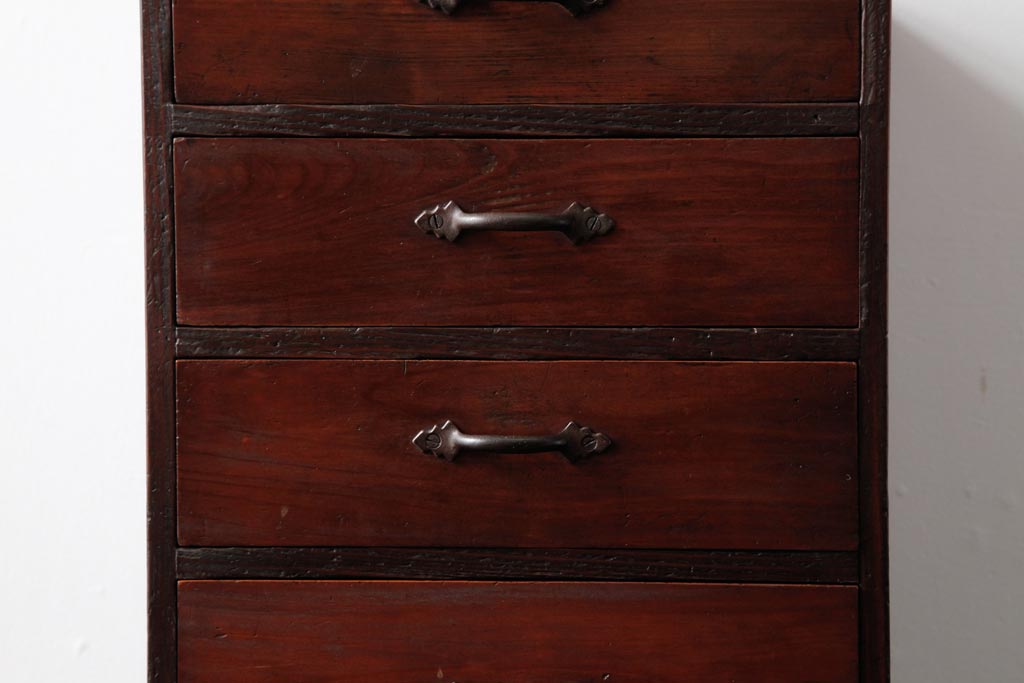 アンティーク家具　和製アンティーク　シンプルで味わいのある小引き出し(卓上収納)