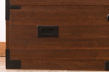 アンティーク家具　昭和初期　総桐材　モダンなデザインが目を引く箪笥ローボード(ローチェスト、衣装箪笥、桐箪笥、桐たんす)